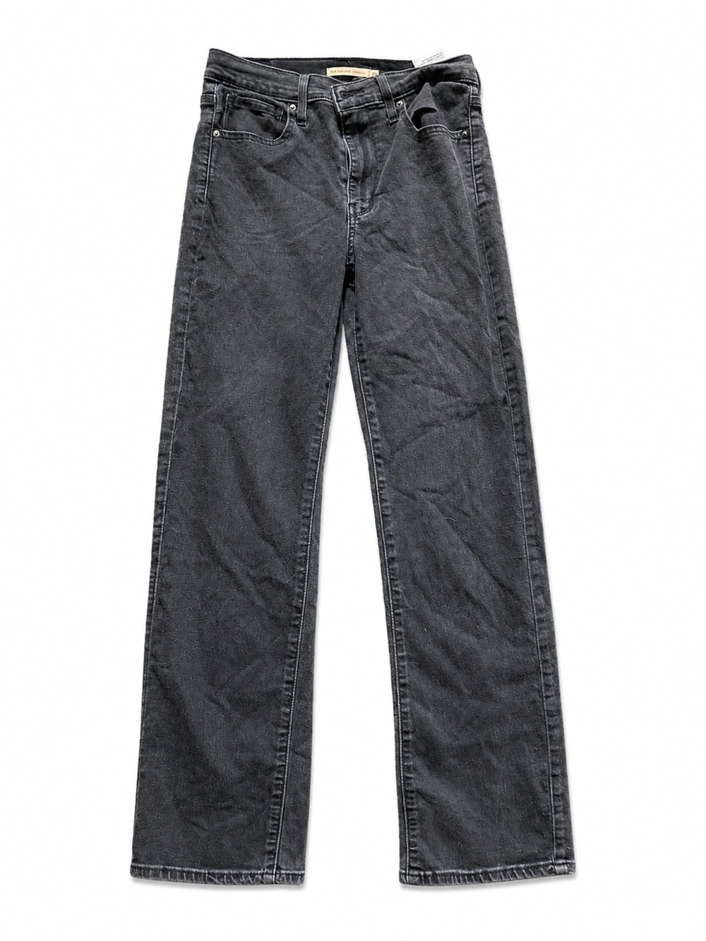 Levi’s Premium 724 High Rise Straight Jeans W29 L32 Washed Black Denim